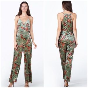 Adelyn Rae floral velvet jumpsuit